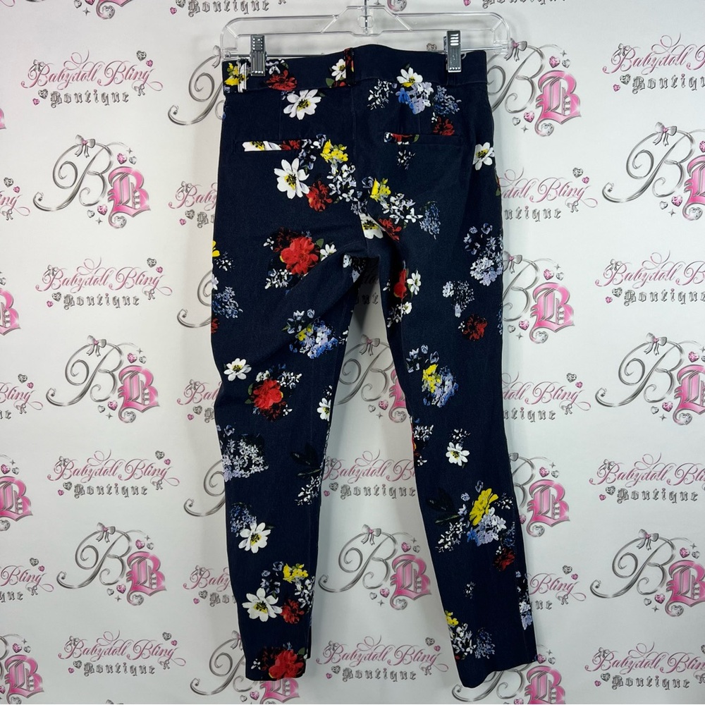 Banana Republic pants flowers navy red Floral Skinny Jeans - Multicolor - Picture 2 of 12